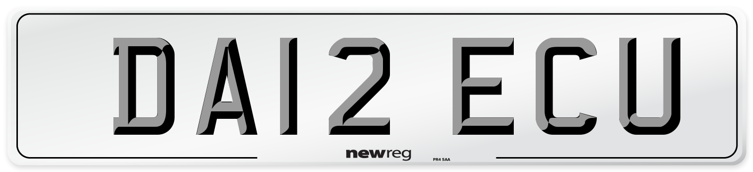 DA12 ECU Number Plate from New Reg